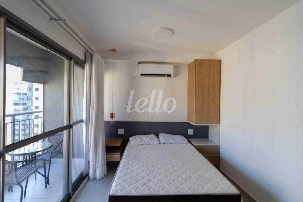DORMITORIO de Apartamento para alugar, Padrão com 25 m², 1 quarto e em Indianópolis - São Paulo
