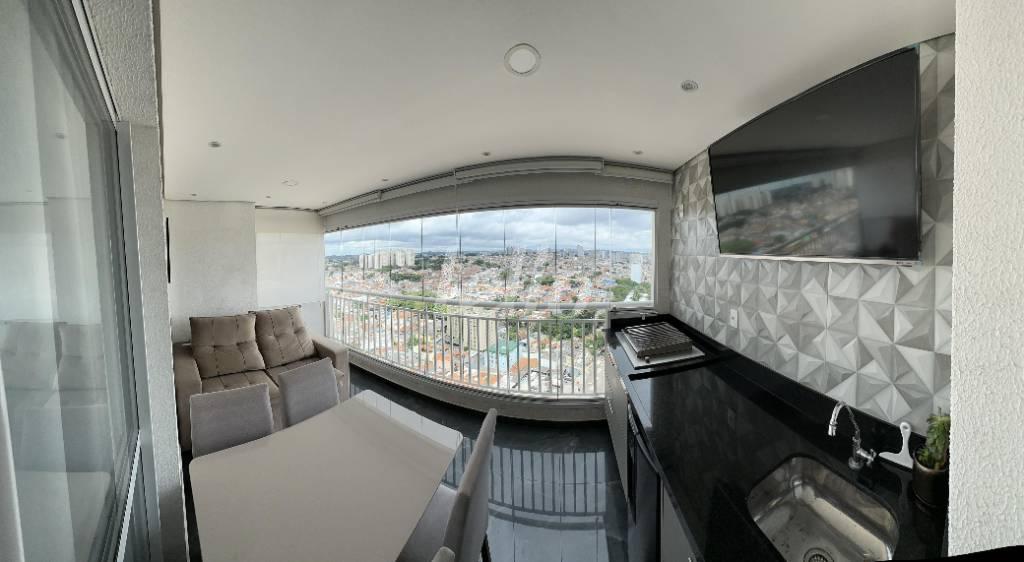 VARANDA GOURMET de Apartamento à venda, Padrão com 62 m², 2 quartos e 2 vagas em Vila Ema - São Paulo