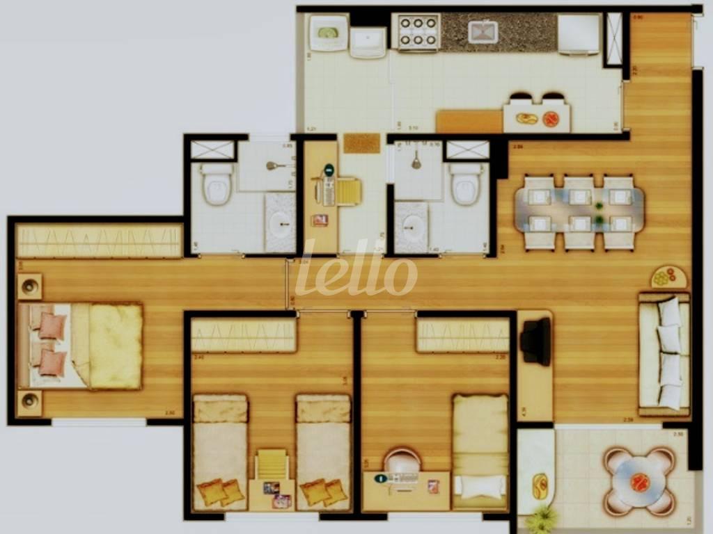PLANTA DO IMÓVEL de Apartamento à venda, Padrão com 68 m², 3 quartos e 1 vaga em Maranhão - São Paulo
