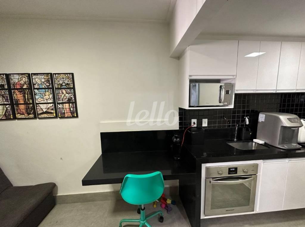 COZINHA de Apartamento à venda, Flat com 30 m², 1 quarto e 1 vaga em Cerqueira César - São Paulo
