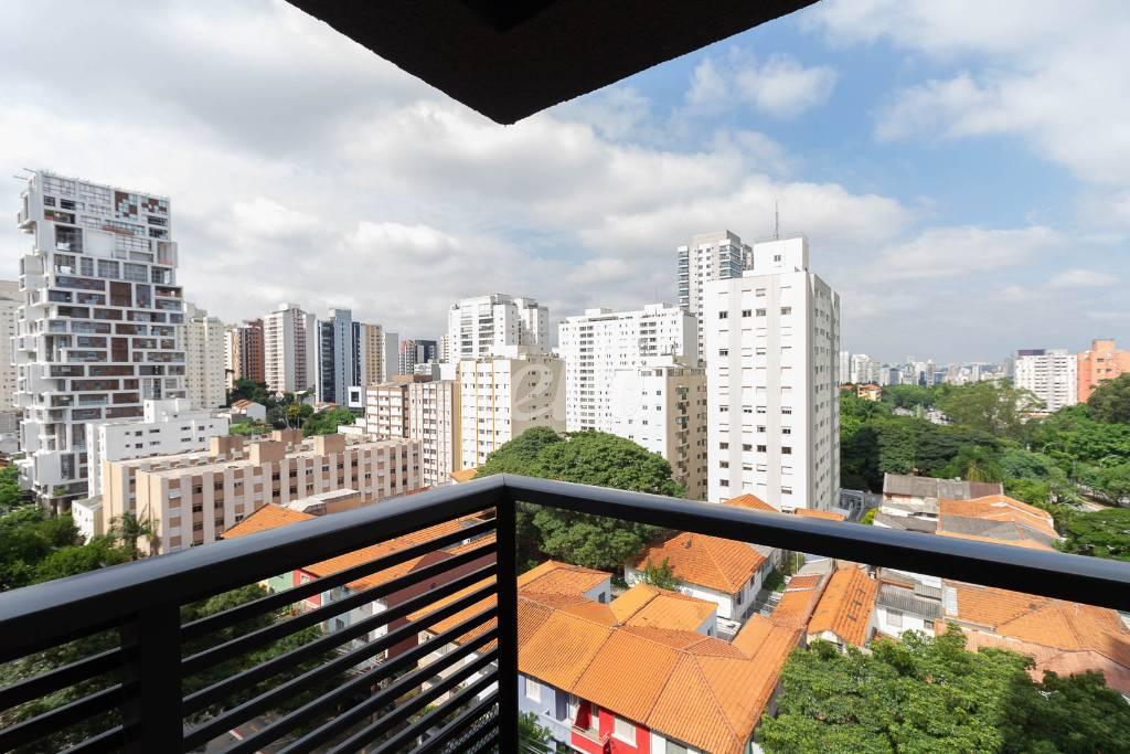 VARANDA de Apartamento à venda, Studio com 27 m², 1 quarto e em Pinheiros - São Paulo