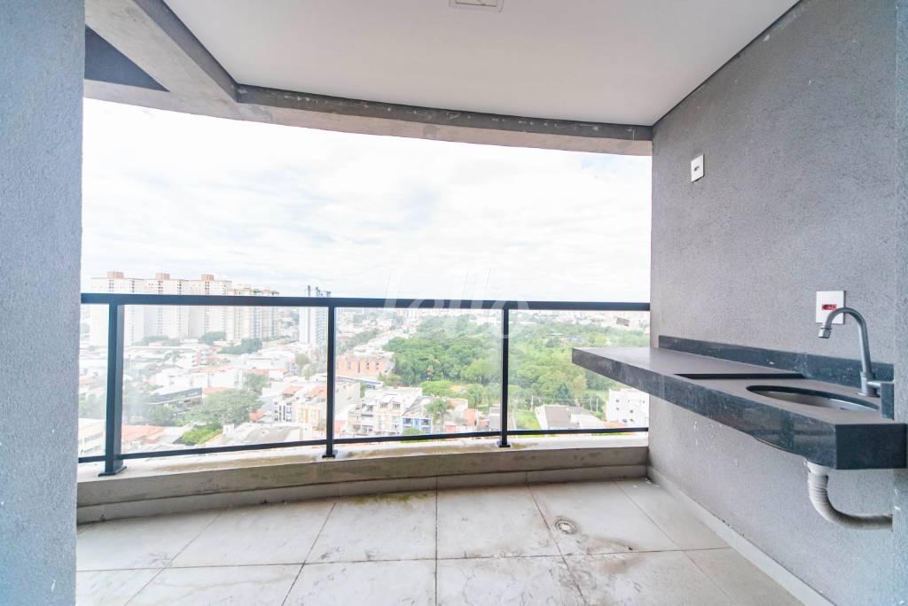 VARANDA DA SALA de Apartamento à venda, Padrão com 90 m², 3 quartos e 2 vagas em Vila Assunção - Santo André