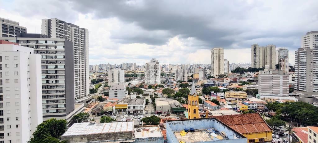 VISTA DO LIVING E DORMITÓRIO de Apartamento à venda, Padrão com 83 m², 2 quartos e 1 vaga em Vila Prudente - São Paulo