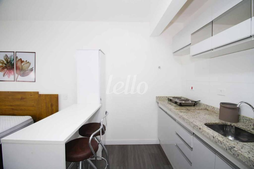 COZINHA de Apartamento para alugar, Studio com 28 m², 1 quarto e em Bela Vista - São Paulo