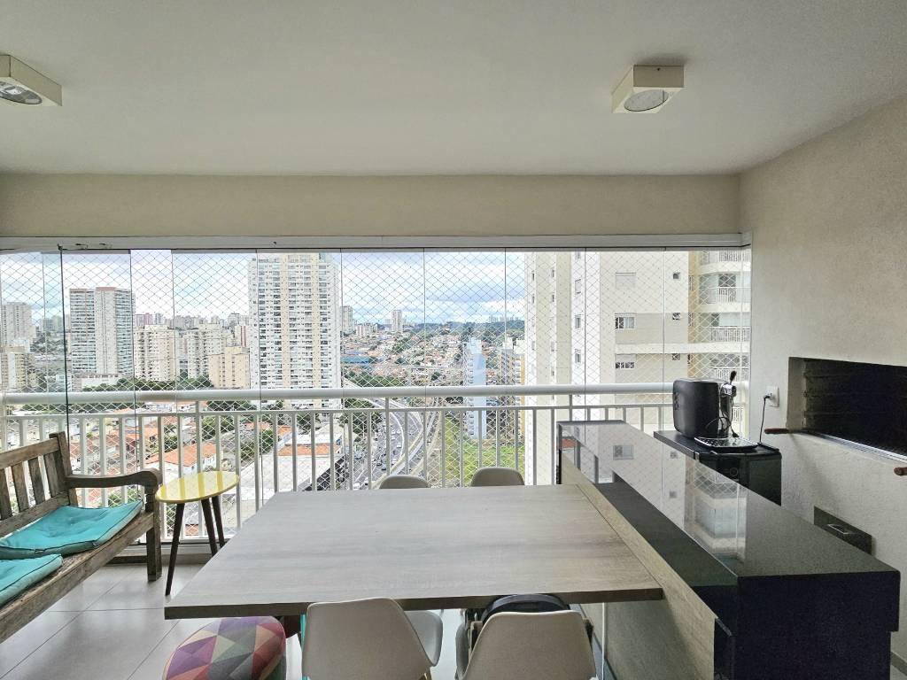 VARANDA GOURMET de Apartamento à venda, Padrão com 123 m², 3 quartos e 2 vagas em Vila Congonhas - São Paulo
