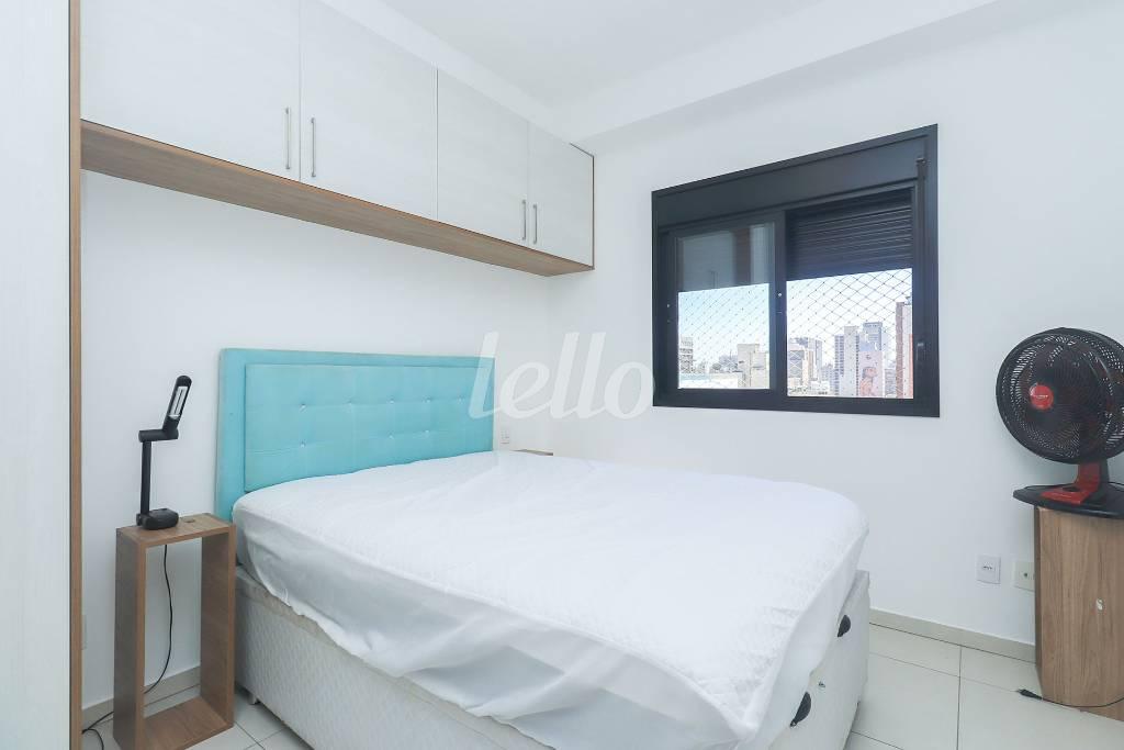 DORMITORIO de Apartamento para alugar, Padrão com 39 m², 1 quarto e 1 vaga em Bela Vista - São Paulo