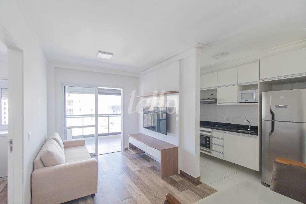 SALA de Apartamento para alugar, Padrão com 60 m², 1 quarto e 1 vaga em Chácara Santo Antônio - São Paulo