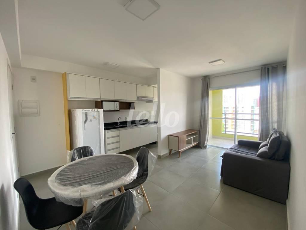 SALA/COZINHA de Apartamento para alugar, Padrão com 53 m², 2 quartos e 1 vaga em Vila São Pedro - Santo André