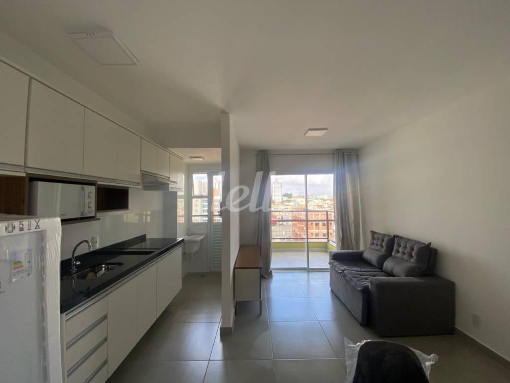 SALA/COZINHA de Apartamento para alugar, Padrão com 53 m², 2 quartos e 1 vaga em Vila São Pedro - Santo André