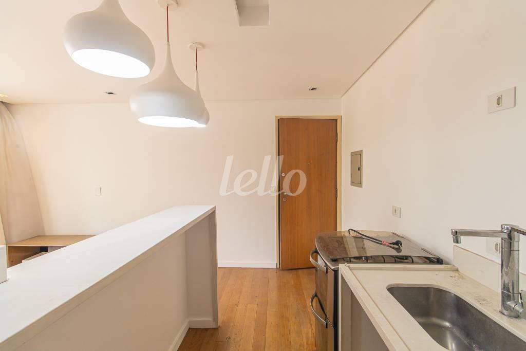 COZINHA de Apartamento para alugar, Padrão com 35 m², 1 quarto e 1 vaga em Vila Clementino - São Paulo