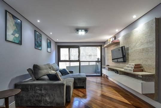 LIVING de Apartamento à venda, Padrão com 112 m², 3 quartos e 2 vagas em Santo Amaro - São Paulo
