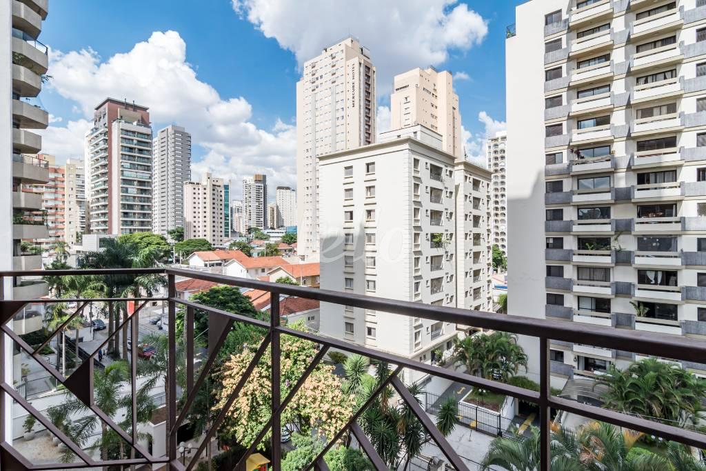 SACADA de Apartamento para alugar, Padrão com 80 m², 1 quarto e 1 vaga em Vila Nova Conceição - São Paulo