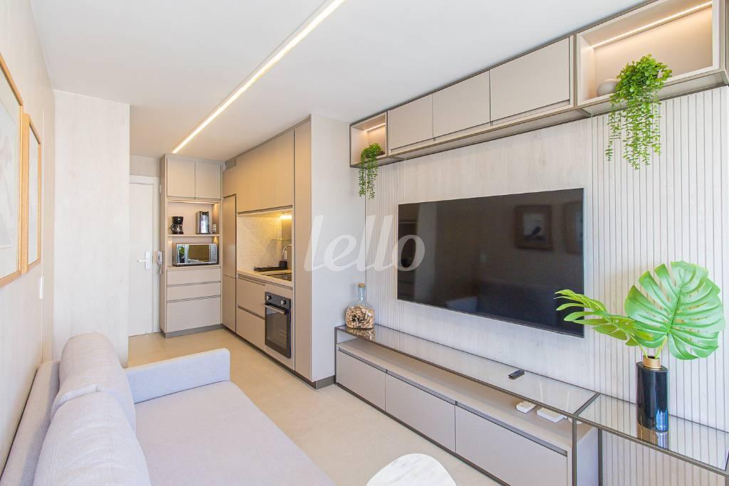 SALA de Apartamento para alugar, Padrão com 44 m², 1 quarto e 1 vaga em Paraíso - São Paulo