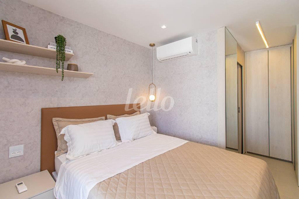 DORMITORIO de Apartamento para alugar, Padrão com 44 m², 1 quarto e 1 vaga em Paraíso - São Paulo