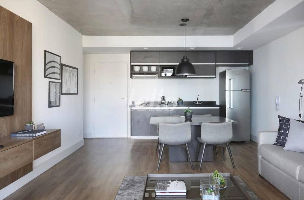 SALA JANTAR de Apartamento para alugar, Padrão com 70 m², 1 quarto e 1 vaga em Cidade Monções - São Paulo