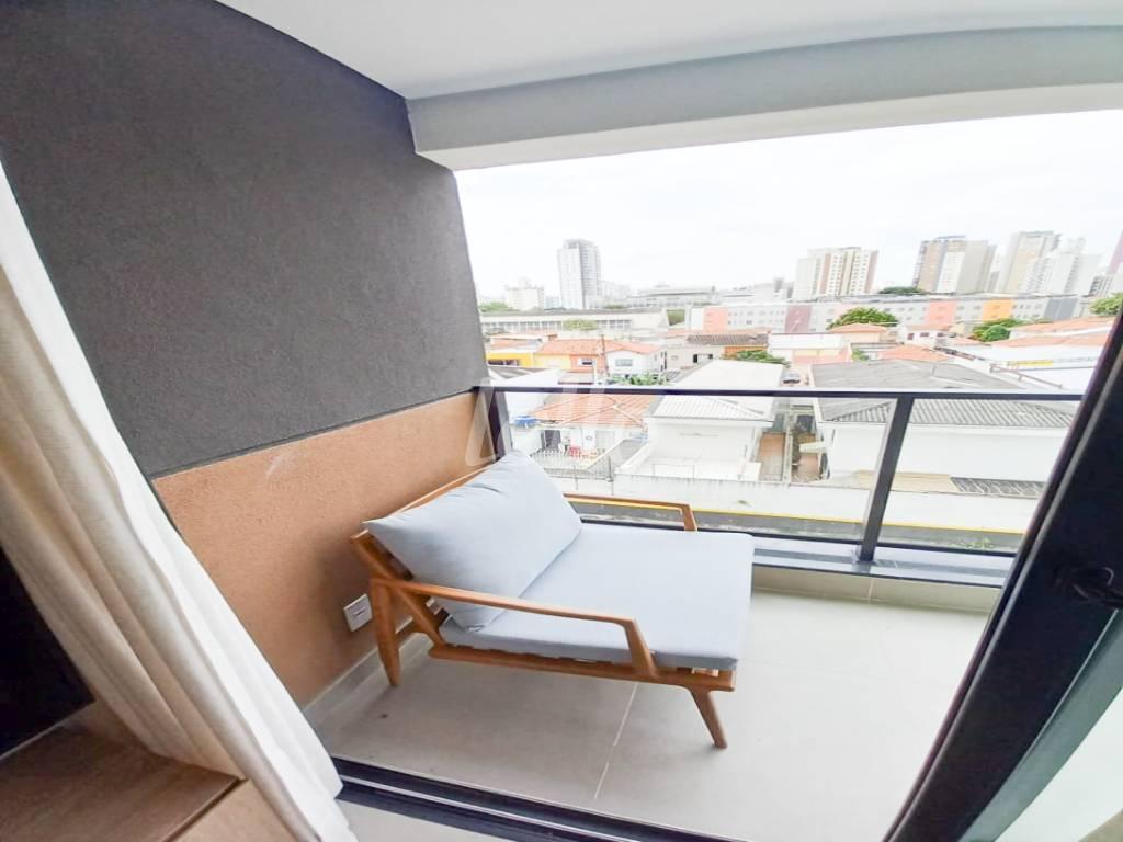 VARANDA de Apartamento para alugar, Padrão com 40 m², 1 quarto e 1 vaga em Pinheiros - São Paulo