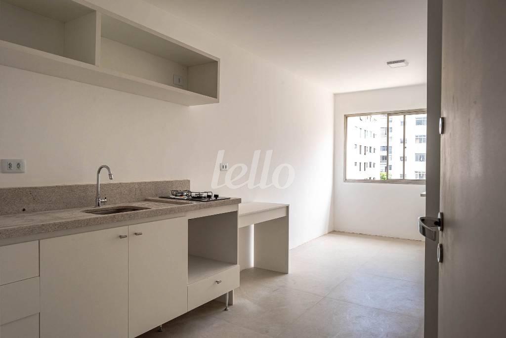 COZINHA de Apartamento para alugar, Padrão com 33 m², 1 quarto e 1 vaga em Vila Buarque - São Paulo