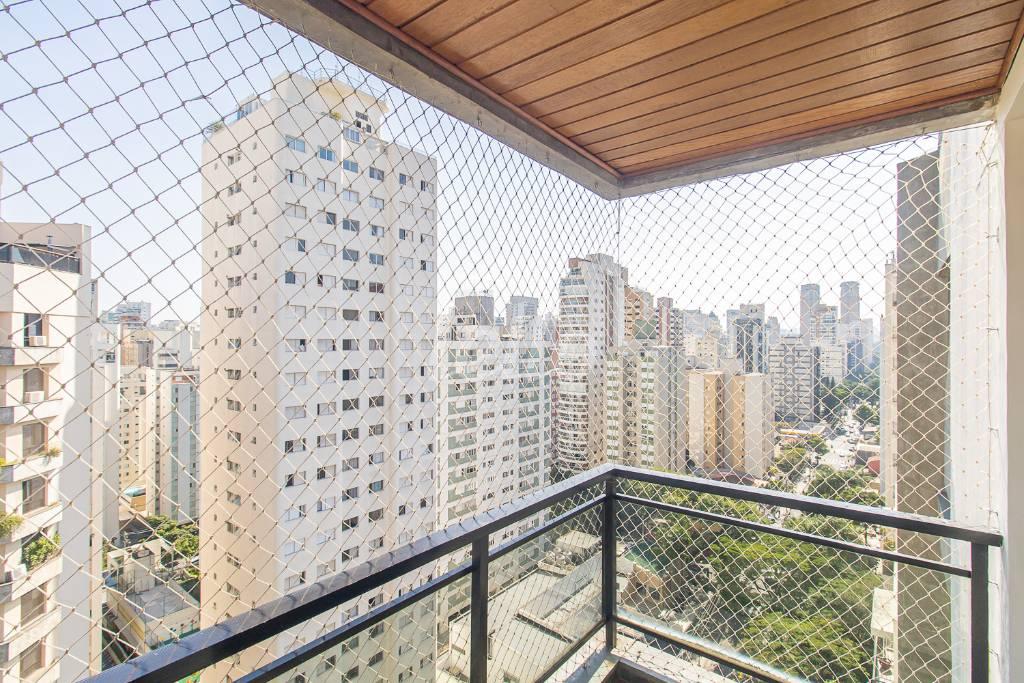 SACADA de Apartamento para alugar, Padrão com 100 m², 3 quartos e 1 vaga em Indianópolis - São Paulo