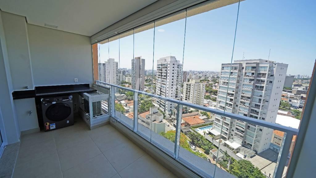 VARANDA de Apartamento à venda, Studio com 42 m², 1 quarto e 1 vaga em Campo Belo - São Paulo