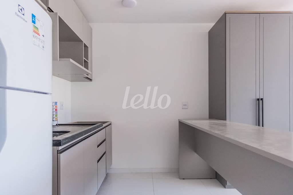COZINHA de Apartamento para alugar, Padrão com 35 m², 1 quarto e 1 vaga em Tatuapé - São Paulo