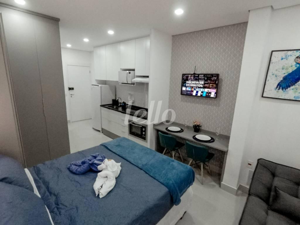 DORMITÓRIO de Apartamento à venda, Studio com 26 m², 1 quarto e em Vila Clementino - São Paulo