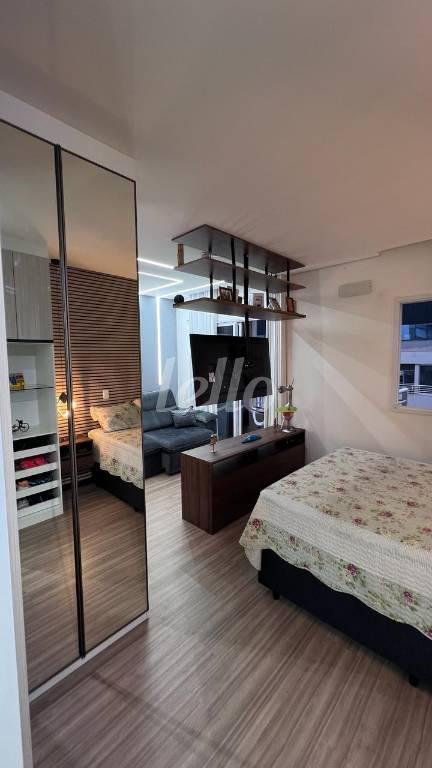 DORMITÓRIO de Apartamento à venda, Loft com 42 m², 1 quarto e 1 vaga em Jardim Três Marias - São Bernardo do Campo