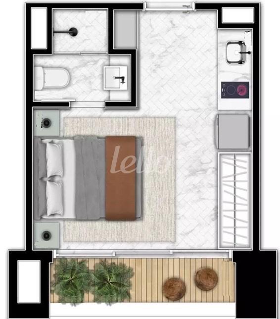 PLANTA de Apartamento à venda, Padrão com 27 m², 1 quarto e em Itaim Bibi - São Paulo